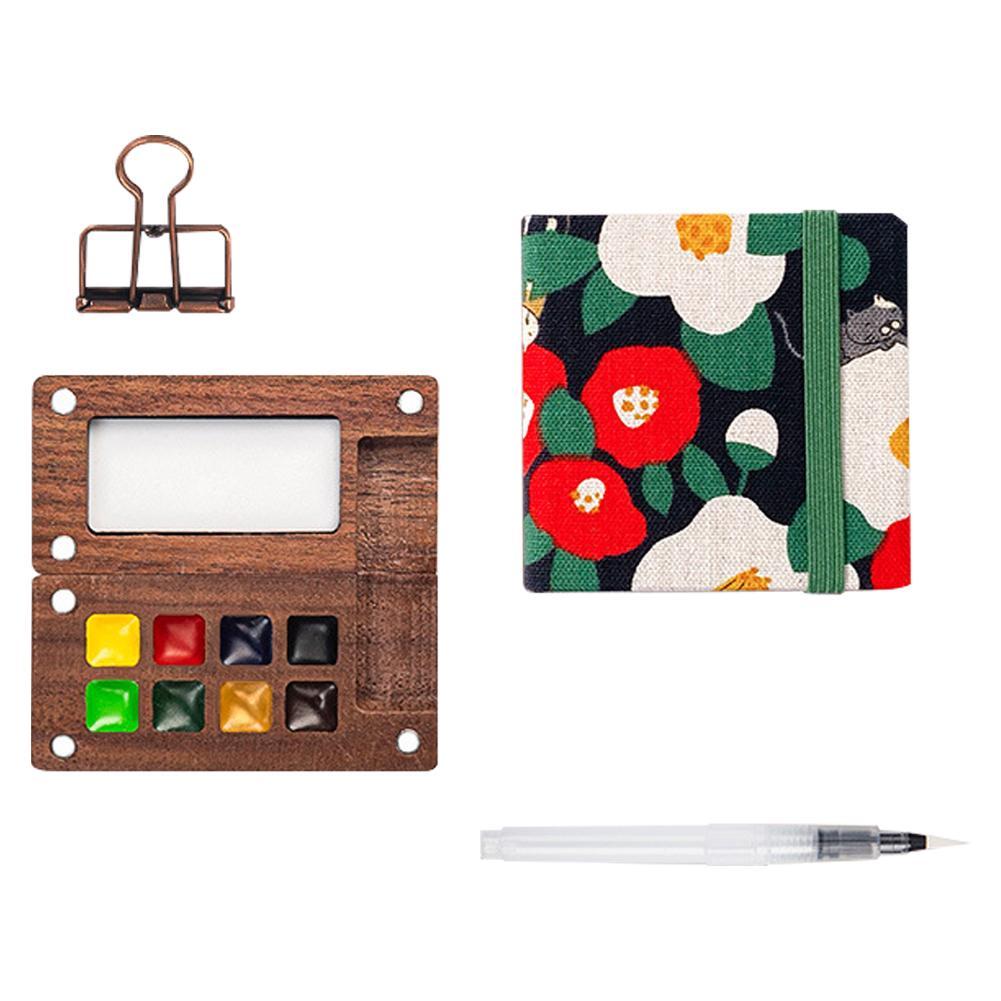 8/15 Цветов Портативный Набор Палитр Гуаши для Путешествий Мини Деревянная Коробочка Красок Палитра Гуаши для Художника Альбом для Эскизов Художественные Принадлежности