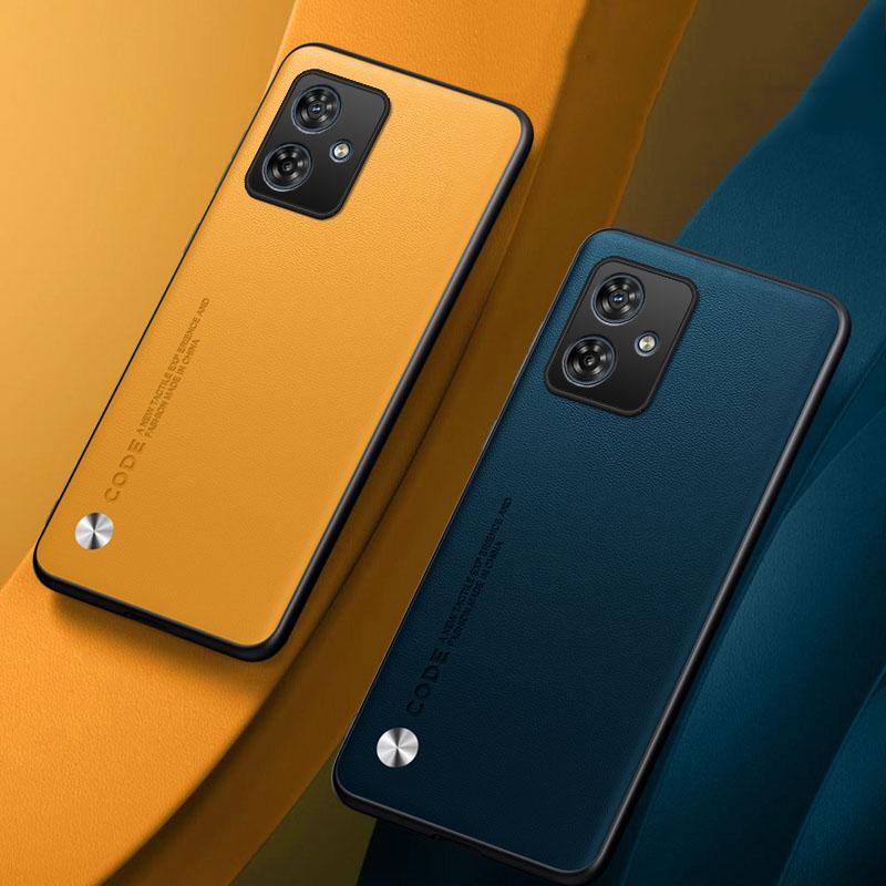 Чехол из ПУ кожи для телефона Motorola G56 G86 G05 G54 G34 G24 G14 G15 G35 G45 G55 G75 Однотонная задняя крышка-кожа для Moto G84 G85 G54