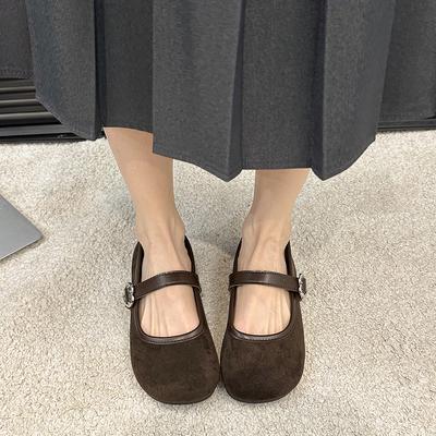 Ретро неглубокие туфли-лодочки женские весенне-осенние новые универсальные мягкая подошва удобные плоские туфли бабушки