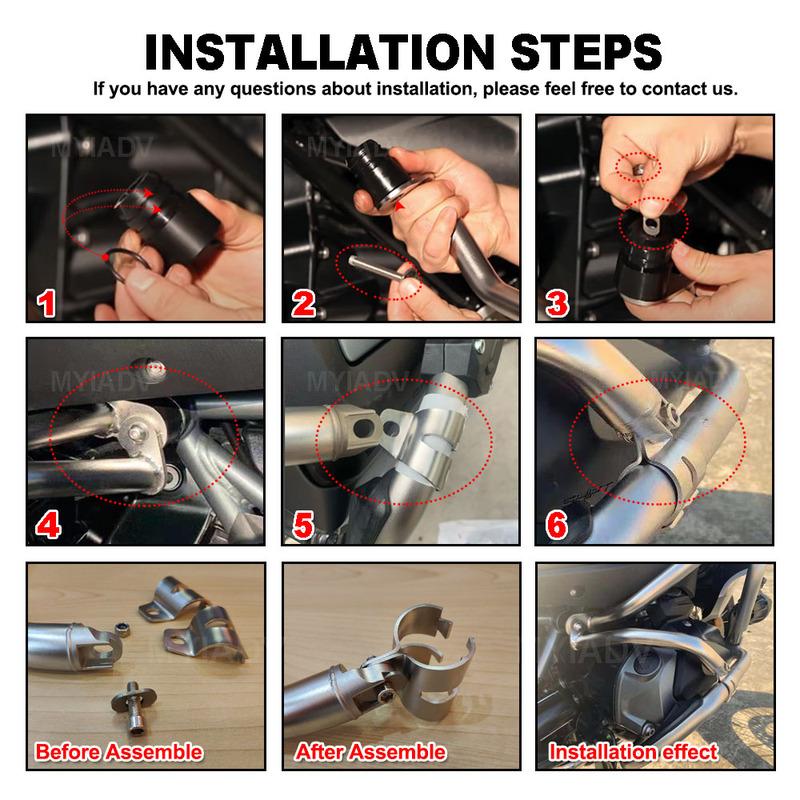 For BMW R1250GS Adventure ADV 2019-2024 Motorcycle Crash Bar Extensions Bumper Lower Engine Guard Protector R1250GSA R 1250 GS