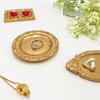 Gold European Retro Style Decor Tray Desktop Cosmetics Jewelry Plate Round Metal Tray Jewelry Dish Earrings Ring Storage Tray