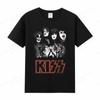 Vintage Kiss T Shirt Unisex Unisex Fashion Cotton T-shirt Punk Clothes O-Neck Tees Horror Harajuku Tops Rock Band Kiss Tshirt Boy