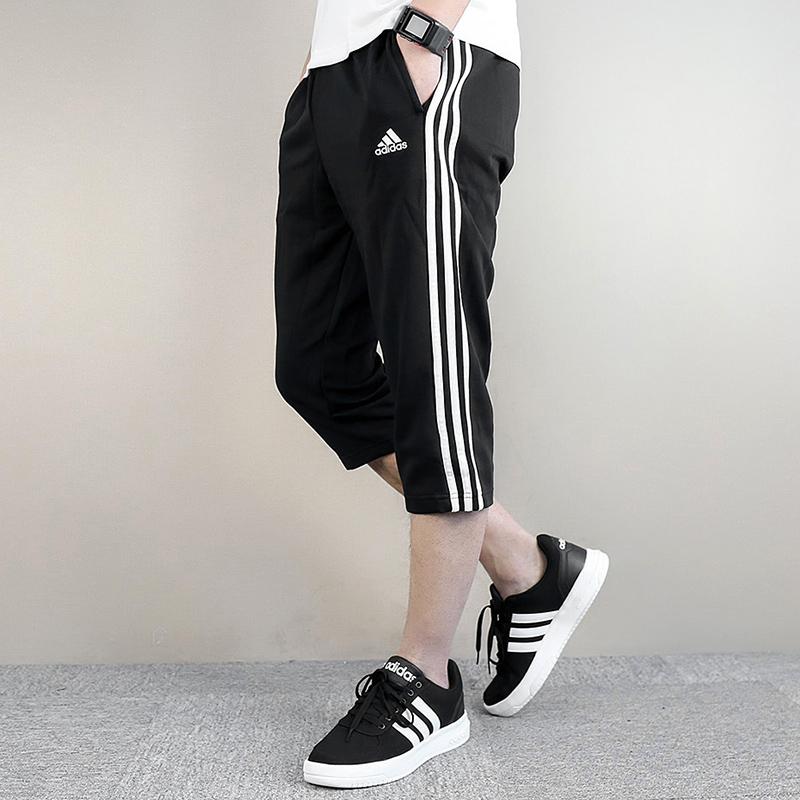 adidas Спортивные брюки Essential с 3 полосками длиной 3/4, мужские брюки, черные CG0770