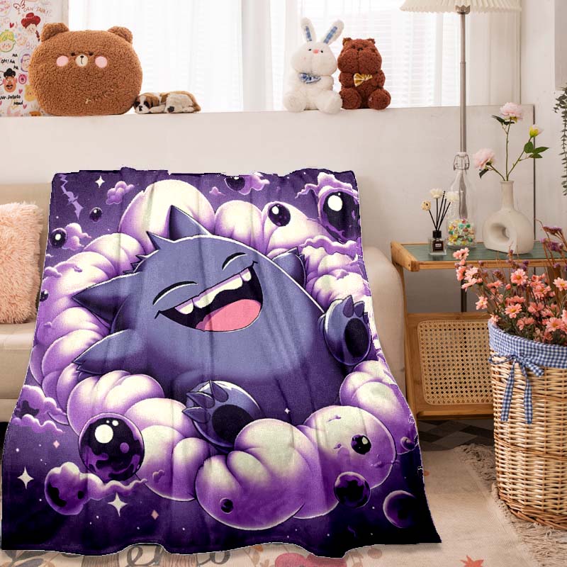 17 Styles G-Gengar Printed Throw Blanket Christmas Birthday Gift for Women Men Teen Boys Girls, Special Gifts for Adult and Kids