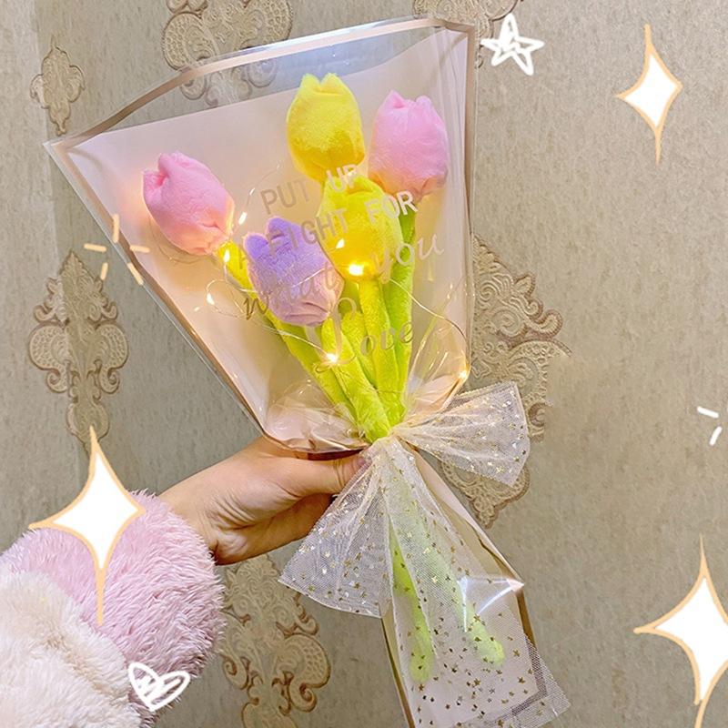 Тюльпаны цветы плюшевые украшения украшение для зеркала заднего вида электромобиля тюльпаны гибкие декоративные аксессуары своими руками