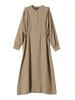 Ships Colors Pre-order: Hand Washable Pleated Long Sleeve Dress (224560013) Camel, One Size