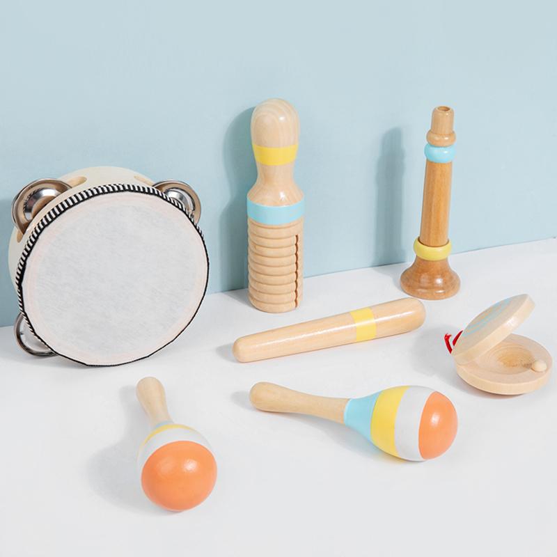 Wooden Musical Instrument Montessori Music Set Baby Children Percussion Instrument Toy Early Educational Knocking Toys for Kids