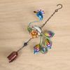 1pc Luminous Metal Wind Chime Pendant Hanging Creative Peacock Frog Parrot Wind Chime Home Garden Decoration Yard Pendant