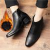 Зимние ботинки «челси», мужская обувь из натуральной кожи, мужские ботильоны, модная брендовая деловая мужская обувь, теплые ботинки «челси»