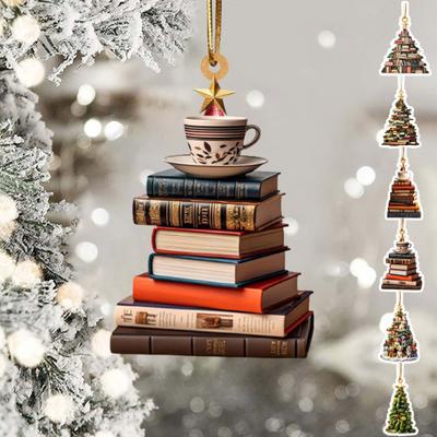 Подвеска на елку Акриловая в форме елки Книга Огурец Украшение Рождественская елка Подвесное украшение CDN