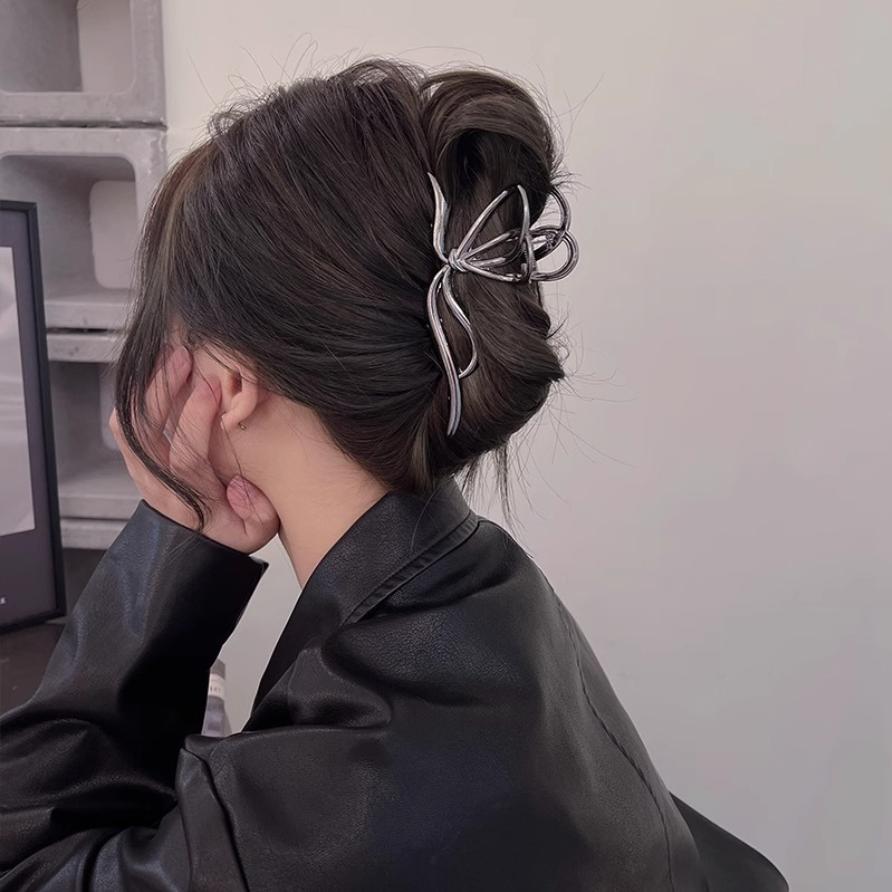 Новые Женские Элегантные Геометрические Заколки-Клешни для Волос Винтажные Простые Зажимы для Волос Крупные Металлические Заколки-Автоматы Модные Аксессуары для Волос