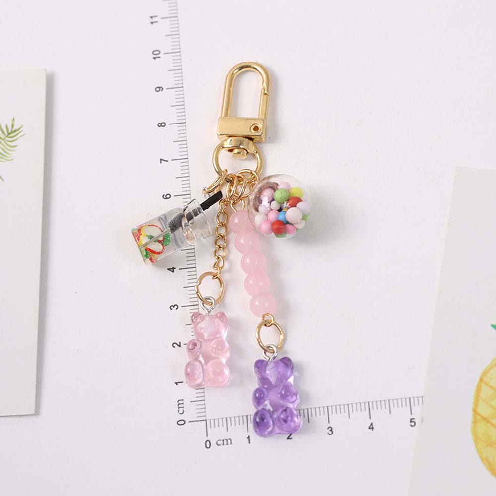 Girls Cute Acrylic Bag Pendant Candy Women Fashion Accessories Key Ring Keyholder Bear Key Chain