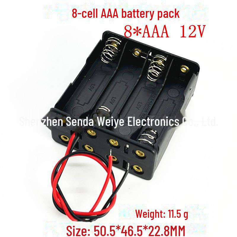 Батарейный отсек типа AAA с крышкой, переключателем и штифтом — вмещает 1/2/3/4/6/8 батареек, расположенных рядом.