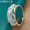 925 Sterling Silver Oval Zircon 7-10# Ring For Women Fashion Charm Jewelry MR007