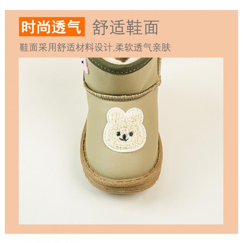 Youth style shoes Kids Winter Snow Boots Boys Girls Thick Insulated Warm Faux Leather Mid-Calf Slip-On With Anti-Slip Sole