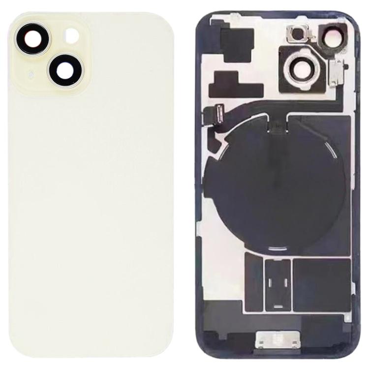 Для iPhone 15 Стеклянная задняя крышка аккумулятора с креплением для вспышки + Модуль беспроводной зарядки