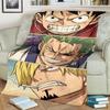Warm Flannel Blanket "ONE PIECE" Cartoon Design for Sofa, Bed and Picnic