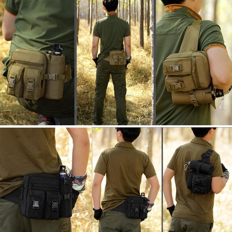 Военная тактическая поясная сумка для путешествий, кемпинга, пешего туризма, EDC, нейлоновая охотничья бутылка, спортивная сумка Tas
