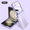 Для Samsung Galaxy Z Flip 5 Flip4 5g гальванический шарнирный чехол Прозрачный жесткий ПК противоударный защитный прозрачный чехол с передней пленкой