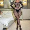 Sex Underwear Mesh Sexy Fishnet Onesie Pajamas Hip Skirt Long Sleeve Tights