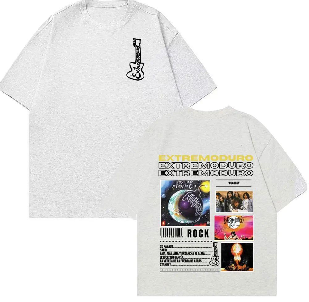 Мода Ретро Короткий Рукав EXTREMODURO Тур Мужчины Женщины Мода Винтаж Короткий Рукав Футболки Поп Свободная Футболка Оверсайз
