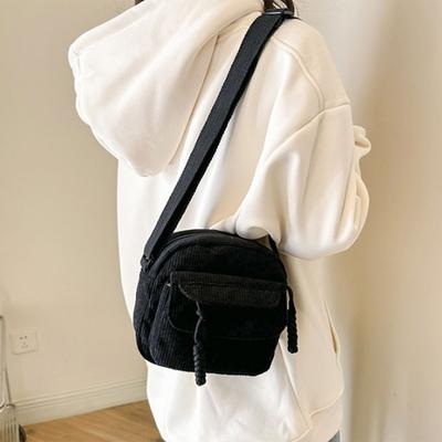 Однотонная вельветовая женская сумка, модная сумка в стиле ретро, кампус, сумка через плечо на одно плечо, упаковка