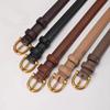 Women's Korean Style Genuine Cowhide Leather Thin Belt, Trendy and Versatile for Fashion with Suit Pants.