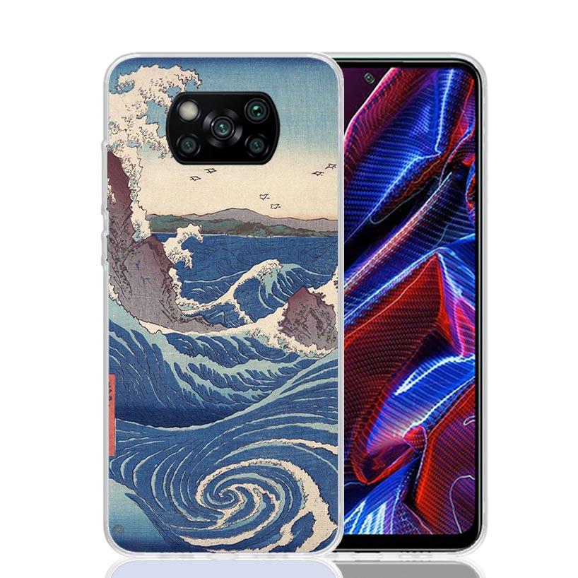 Japanese Pub Wave Anime Arrived Case Phone Cover for Xiaomi Poco X3 Nfc X5 X6 X7 X4 Gt F6 F5 Pro F4 F3 M5S M5 M4 M3 5G Trend Fun