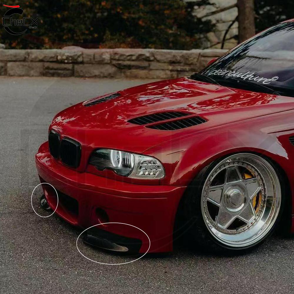 Car Front Bumper Splitters Diffuser Spoiler Splitter Lip Guard Lip For BMW E46 1999-2006 2001 M3 Carbon Fiber CSL Style
