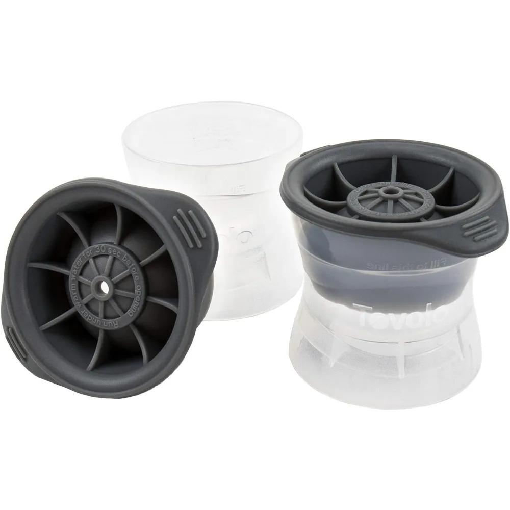 2pcs Sphere Ice Mold Whiskey Rocks Ice Molds Stackable Ice Molds for Cocktails Traditional-Style Whiskey Rock Ice Makers