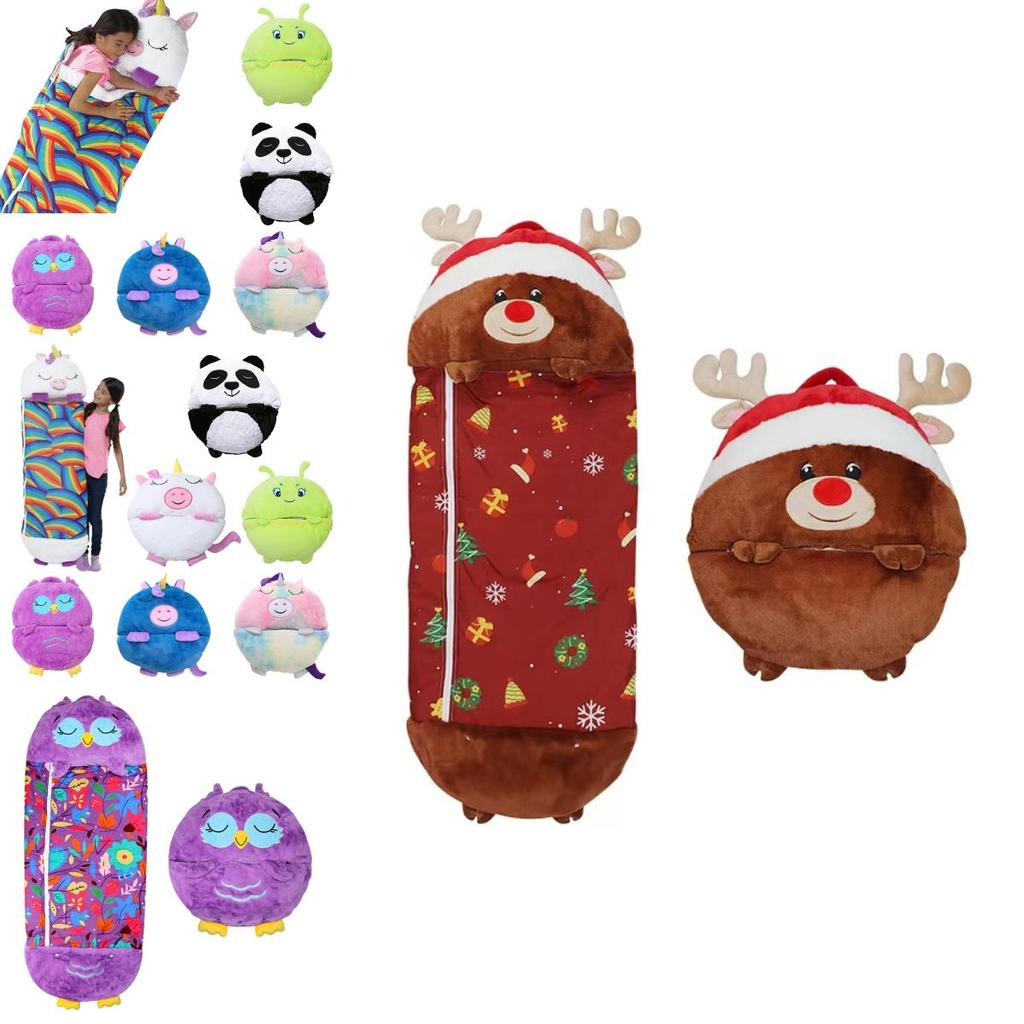 Большой мультяшный спальный мешок Happy Nappers, супермягкая плюшевая подушка, спальный мешок в виде животного