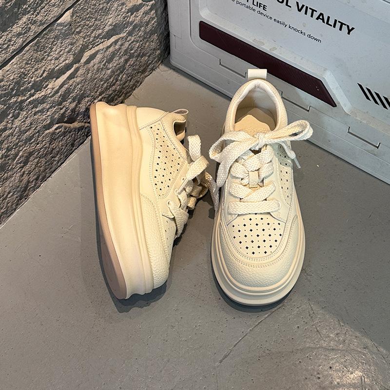 Platform white shoes women's spring and summer new versatile comfortable height increase casual sports board shoes small bread shoes