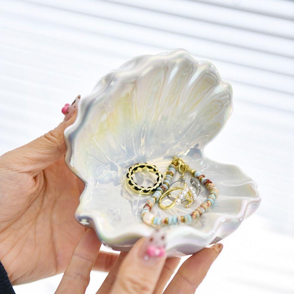Пластина для хранения ювелирных изделий ручной работы Ins Поднос для демонстрации серег Креативная тарелка для ювелирных изделий в виде ракушки Дом