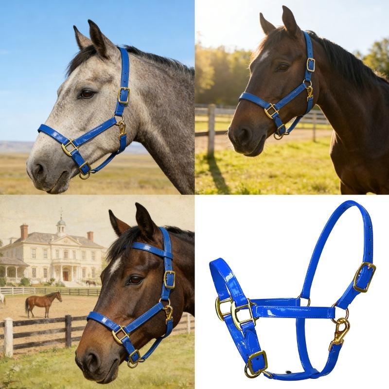 Smell Frees Equestrians Horse Headstall Bridle With Golden Buckles Smooth Soft Leather Surfaces For Effortless Cleaning