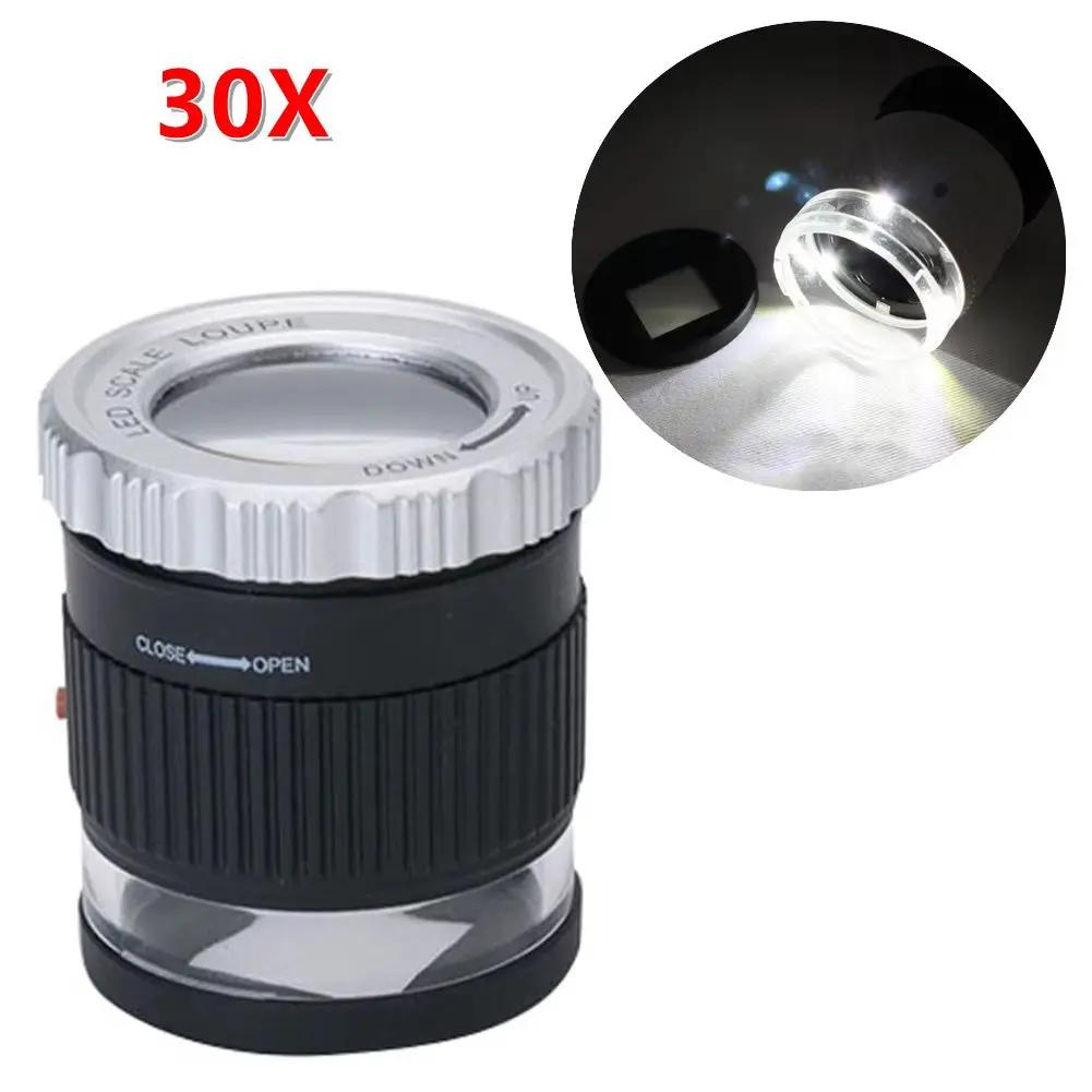 Увеличительное стекло 3/5/10/30X K9 Оптическая линза Монокль Лупа Лупа Глазная линза Ремонт часов для монет Штампы Ювелирные изделия Лупа