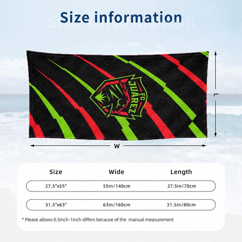 FC Juarez Microfiber Beach Towel Quick Dry Sand Free Lightweight Beach Towels for Travel Swimming Camping