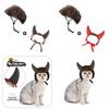 Cute Black And Red Horned Wig Set For Pets Featuring A Trendy Bob Haircut