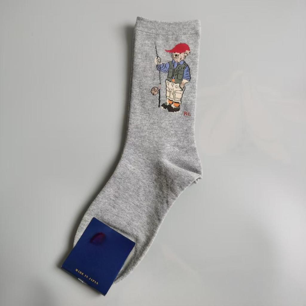 Осенне-зимние женские модные повседневные носки до середины икры с узором медведя