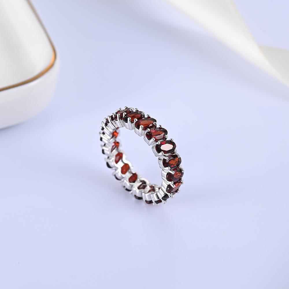 Великолепное классическое кольцо из серебра S925 с множеством драгоценных камней и натуральным гранатом для женщин, изысканные украшения, одежда для юбилеев и банкетов