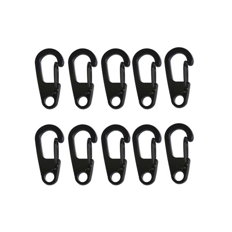 10 шт. D-образный карабин с D-образным кольцом, пружинные зажимы для брелока, мини-пряжка из алюминиевого сплава для выживания, EDC, походного снаряжения, брелок для ключей