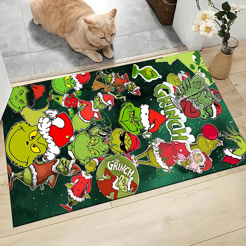 Grinch Christmas Party Carpet Rug Soft Washable Antislip Home Living Room Sofa Mats Personalized Christmas Rug