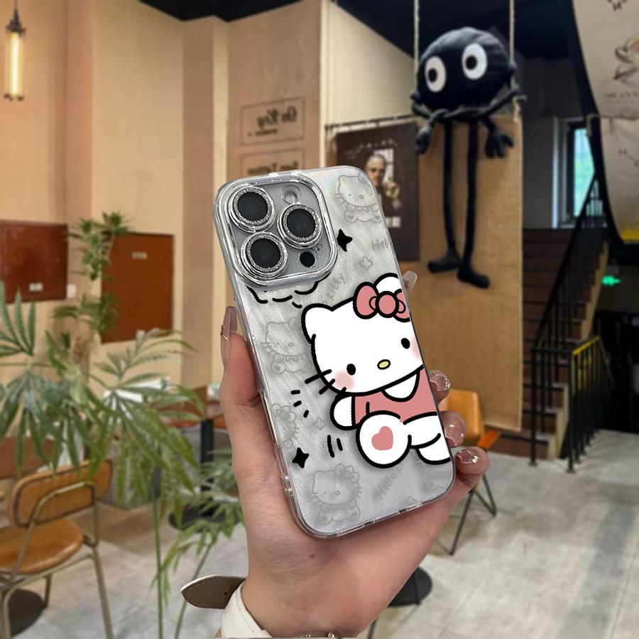 Серебряный чехол для телефона Hello Kitty для Apple 14: Милый дизайн Sanrio