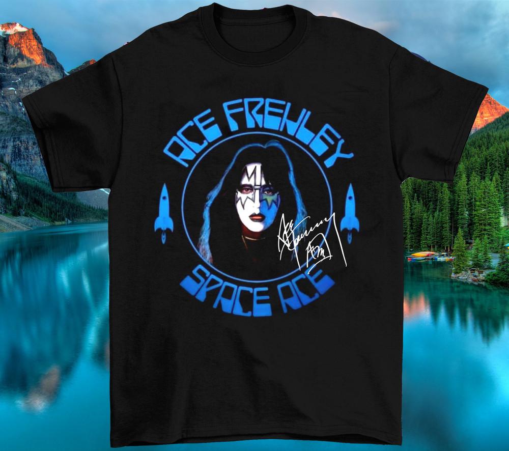 Ace Frehley Signature Heavy Cotton Black Full Size Unisex Tee Shirt Unisex T-Shirt Graphic Tee