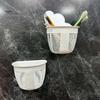 Hanging Wall Basket No Drilling Adhesive Storage Holder Small Trash Can Makeup Toiletries Box for Kitchen Bathroom Supplies