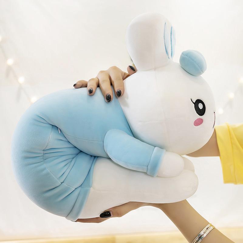 Cute Rabbit Doll Lying Down Rabbit Doll Large Rabbit Throw Pillow Plush Toy Happy Rabbit Sleeping Doll