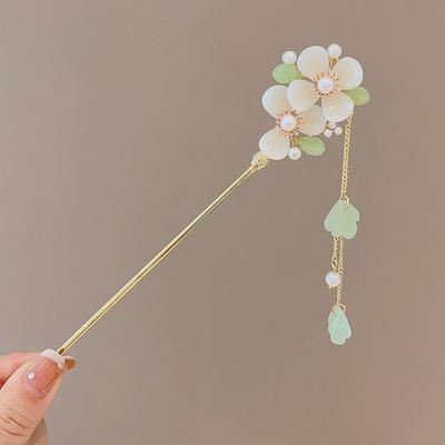 Винтажная китайская цветочная бахрома, палочки для волос, модная женская металлическая шпилька для волос, прическа, украшение для волос, ювелирные аксессуары