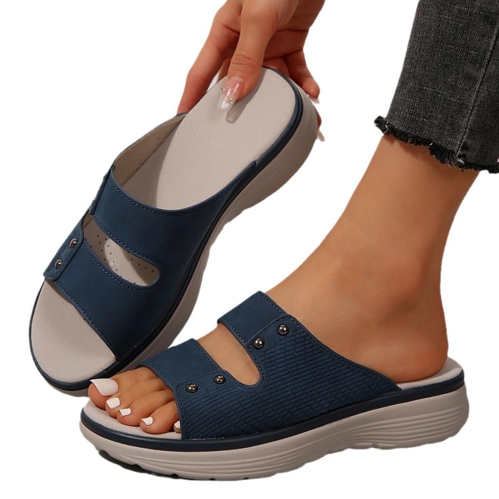 Plus Size Shoes for Women 36-43 Summer Fashion Wedges Platform Slip On Slippers Casual Beach Footwear Women Sandals 2025