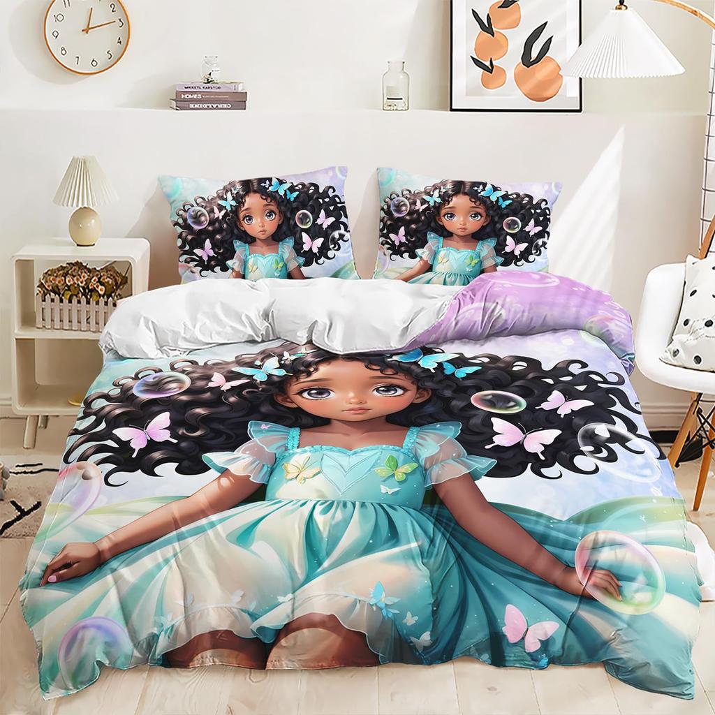 Cute Scales Three-Piece Quilt Cover 3D Digital Printing Bedding Set