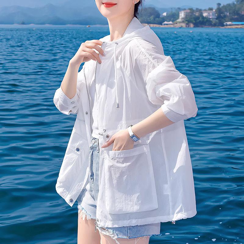 Summer Women's Jacket Thin Coat Casual Windbreaker Sun Protection Jackets Basic Zipper Coat Tops Female