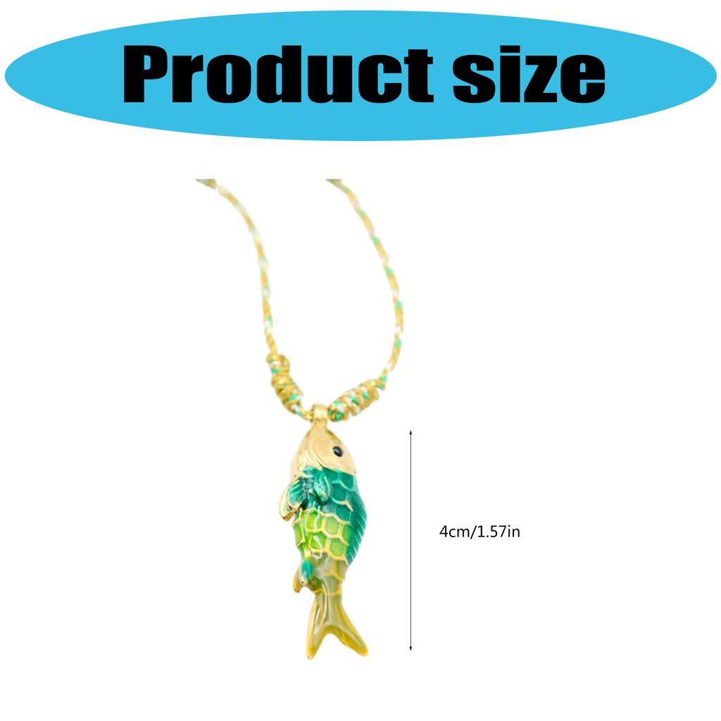 Красочное ожерелье с подвеской в виде рыбки Уникальный тип Доступно Цепочка-веревка из нержавеющей стали Ювелирное изделие для женщин Детей Мода